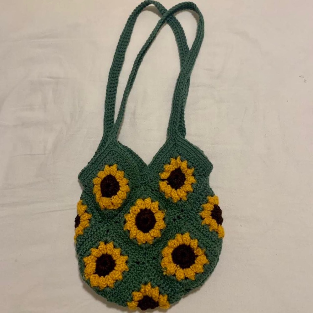 Handmade sunflower tote bag